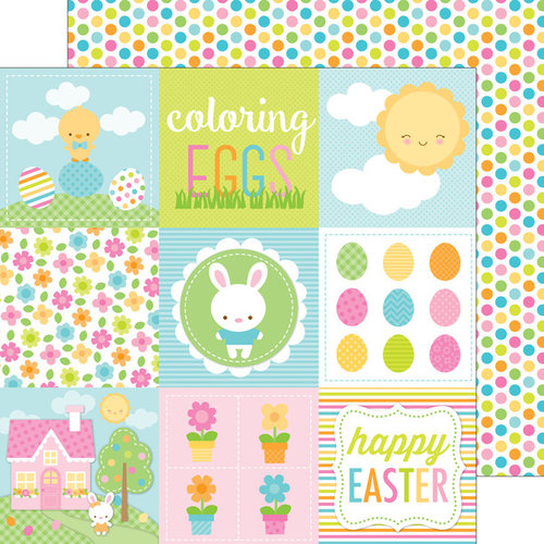 Doodlebug Design - Bunnyville Collection - 12 x 12 Double Sided Paper - Coloring Eggs