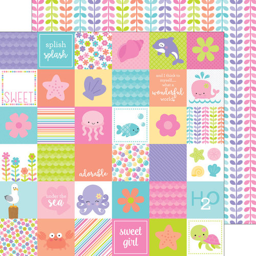 Doodlebug Design - Under the Sea Collection - 12 x 12 Double Sided Paper - Coral Reef