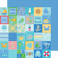 Doodlebug Design - Anchors Aweigh Collection - 12 x 12 Double Sided Paper - Little Sailor