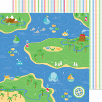 Doodlebug Design - Anchors Aweigh Collection - 12 x 12 Double Sided Paper - Fishermans Cover