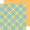 Doodlebug Design - Anchors Aweigh Collection - 12 x 12 Double Sided Paper - Nautical Plaid