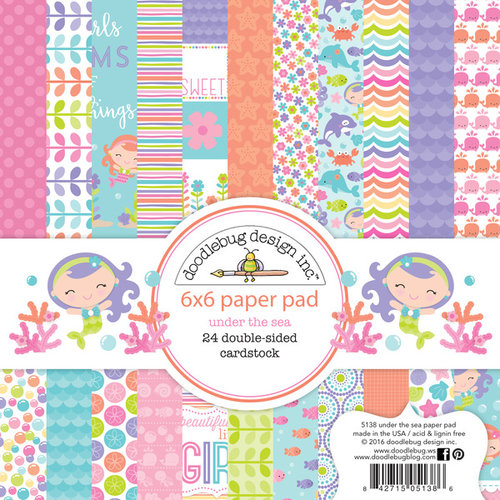 Doodlebug Design - Under the Sea Collection - 6 x 6 Paper Pad