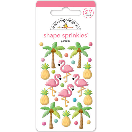 Doodlebug Design - Fun in the Sun Collection - Sprinkles - Self Adhesive Enamel Shapes - Paradise