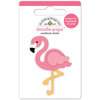 Doodlebug Design - At the Zoo Collection - Doodle-Pops - 3 Dimensional Cardstock Stickers - Pink Flamingo