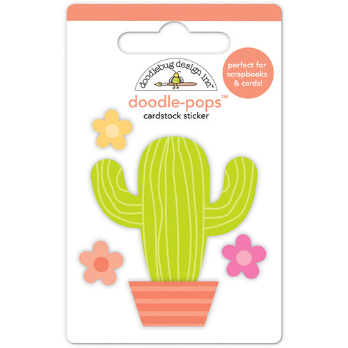 Doodlebug Design - Fun in the Sun Collection - Doodle-Pops - 3 Dimensional Cardstock Stickers - Desert Flower