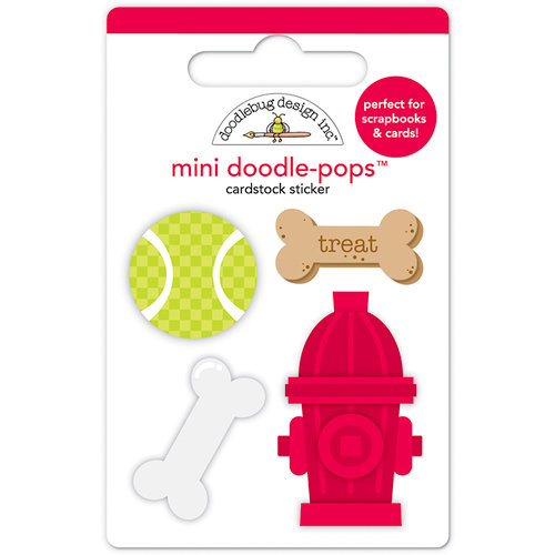 Doodlebug Design - Puppy Love Collection - Doodle-Pops - 3 Dimensional Cardstock Stickers - Puppy Play Mini