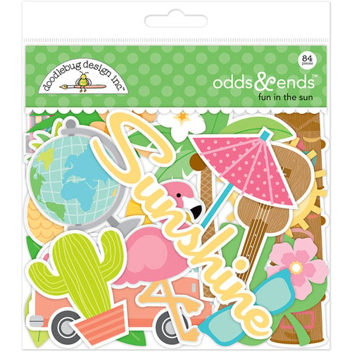 Doodlebug Design - Fun in the Sun Collection - Odd and Ends - Die Cut Cardstock Pieces
