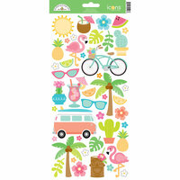 Doodlebug Design - Fun in the Sun Collection - Cardstock Stickers - Icons
