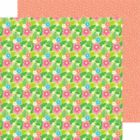 Doodlebug Design - Fun in the Sun Collection - 12 x 12 Double Sided Paper - Island Blooms