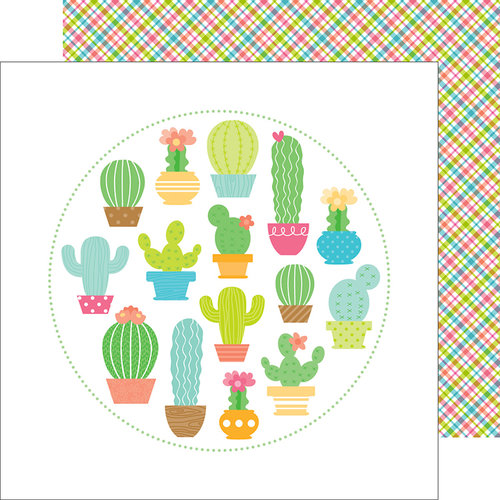 Doodlebug Design - Fun in the Sun Collection - 12 x 12 Double Sided Paper - Paradise Plaid