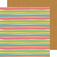 Doodlebug Design - Fun in the Sun Collection - 12 x 12 Double Sided Paper - Surf Stripe
