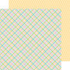 Doodlebug Design - Kitten Smitten Collection - 12 x 12 Double Sided Paper - Pastel Plaid