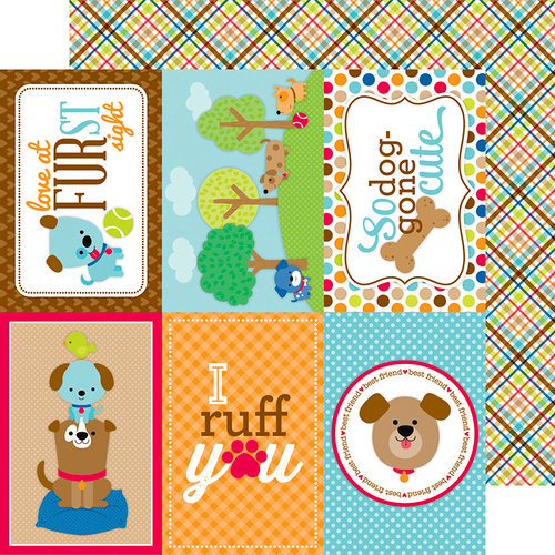Doodlebug Design - Puppy Love Collection - 12 x 12 Double Sided Paper - Plaid to the Bone