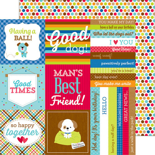 Doodlebug Design - Puppy Love Collection - 12 x 12 Double Sided Paper - See Spot Run