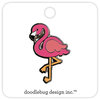 Doodlebug Design - Fun in the Sun Collection - Collectible Pins - Pink Flamingo