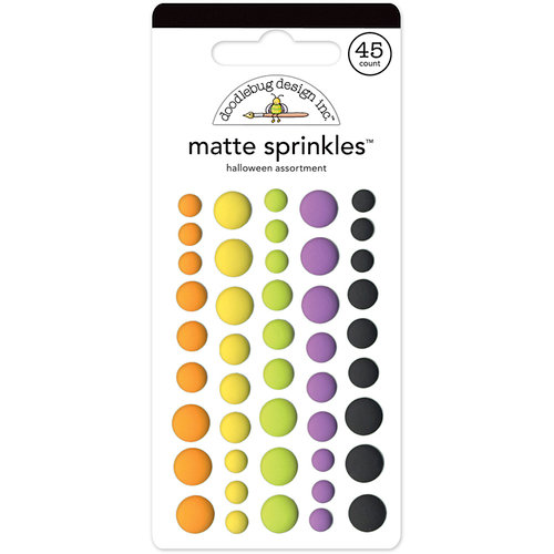 Doodlebug Design - Boos and Brews Collection - Halloween - Matte Sprinkles - Self Adhesive Enamel Dots - Halloween Assortment