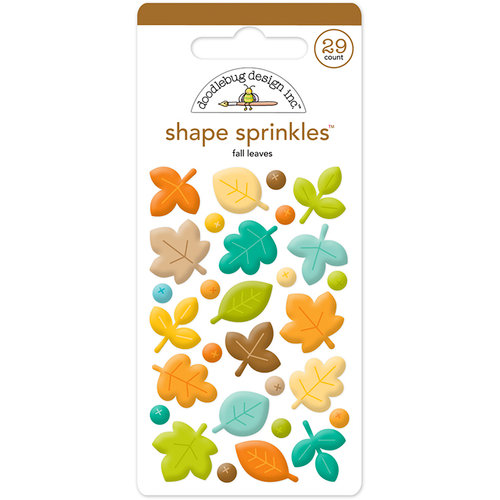 Doodlebug Design - Flea Market Collection - Sprinkles - Self Adhesive Enamel Shapes - Fall Leaves