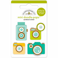 Doodlebug Design - Flea Market Collection - Doodle-Pops - 3 Dimensional Cardstock Stickers - Classic Cameras Mini