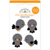Doodlebug Design - Flea Market Collection - Doodle-Pops - 3 Dimensional Cardstock Stickers - Country Crows Mini