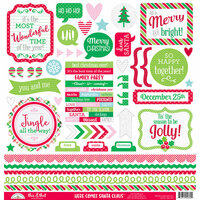 Doodlebug Design - Here Comes Santa Claus Collection - Christmas - 12 x 12 Cardstock Stickers - This and That