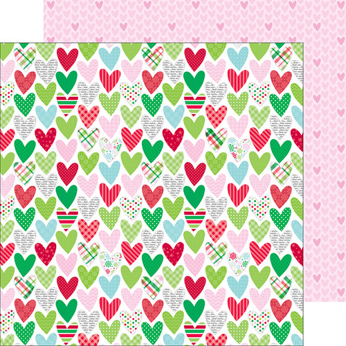 Doodlebug Design - Here Comes Santa Claus Collection - Christmas - 12 x 12 Double Sided Paper - Holiday Hearts