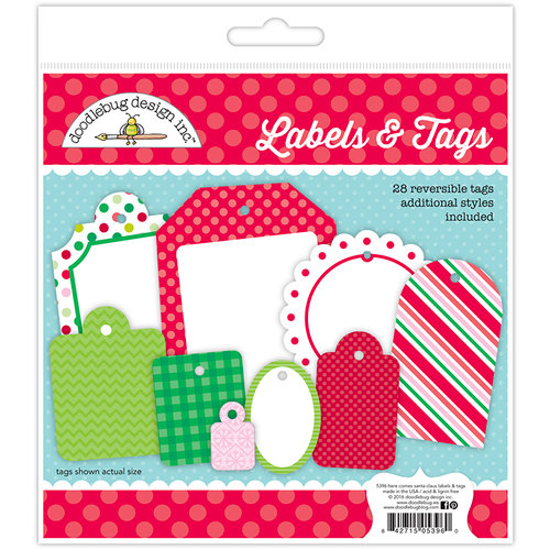 Doodlebug Design - Here Comes Santa Claus Collection - Christmas - Labels and Tags