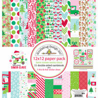 Doodlebug Design - Here Comes Santa Claus Collection - Christmas - 12 x 12 Paper Pack