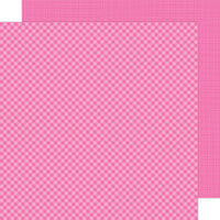 Doodlebug Design - 12 x 12 Double Sided Paper - Gingham and Linen Petite Prints - Bubblegum