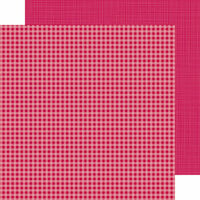 Doodlebug Design - Petite Prints Collection - 12 x 12 Double Sided Paper - Gingham and Linen - Ruby