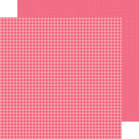 Doodlebug Design - Petite Prints Collection - 12 x 12 Double Sided Paper - Gingham and Linen - Cherry