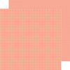 Doodlebug Design - Petite Prints Collection - 12 x 12 Double Sided Paper - Gingham and Linen - Coral