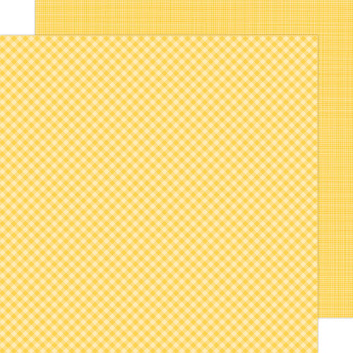 Doodlebug Design - 12 x 12 Double Sided Paper - Gingham and Linen Petite Prints - Bumblebee