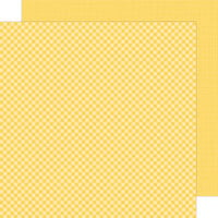 Doodlebug Design - 12 x 12 Double Sided Paper - Gingham and Linen Petite Prints - Bumblebee