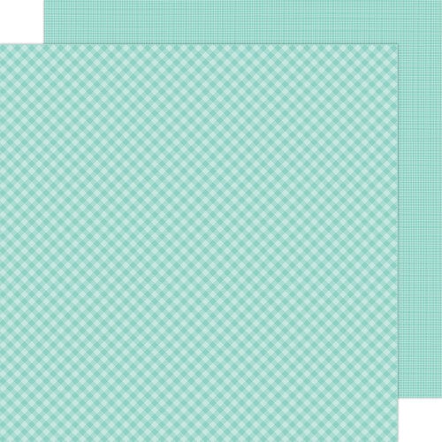 Doodlebug Design - 12 x 12 Double Sided Paper - Gingham and Linen Petite Prints - Pistachio