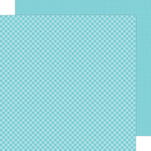 Doodlebug Design - 12 x 12 Double Sided Paper - Gingham and Linen Petite Prints - Swimming Pool