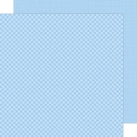 Doodlebug Design - 12 x 12 Double Sided Paper - Gingham and Linen Petite Prints - Bubble Blue