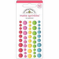 Doodlebug Design - Cream and Sugar Collection - Matte Sprinkles - Self Adhesive Enamel Dots - Love Assortment