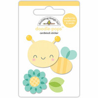 Doodlebug Design - Spring Things Collection - Doodle-Pops - 3 Dimensional Cardstock Stickers - Honey Bee