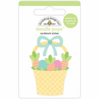 Doodlebug Design - Easter Express Collection - Doodle-Pops - 3 Dimensional Cardstock Stickers - Easter Basket