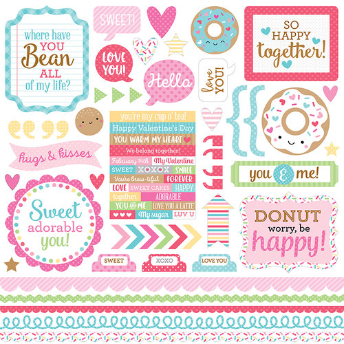 Doodlebug Design - Cream and Sugar Collection - 12 x 12 Cardstock Stickers - This and That