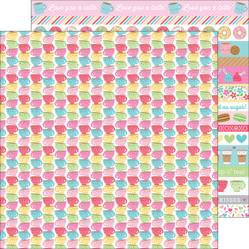 Doodlebug Design - Cream and Sugar Collection - 12 x 12 Double Sided Paper - Tea Time