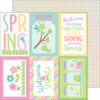 Doodlebug Design - Spring Things Collection - 12 x 12 Double Sided Paper - Butterfly Net