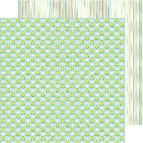 Doodlebug Design - Spring Things Collection - 12 x 12 Double Sided Paper - Frog Friends