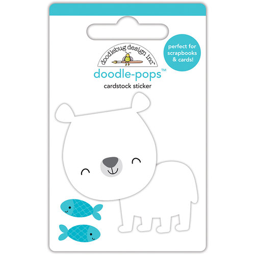 Doodlebug Design - At the Zoo Collection - Doodle-Pops - 3 Dimensional Cardstock Stickers - Patrick Polar Bear
