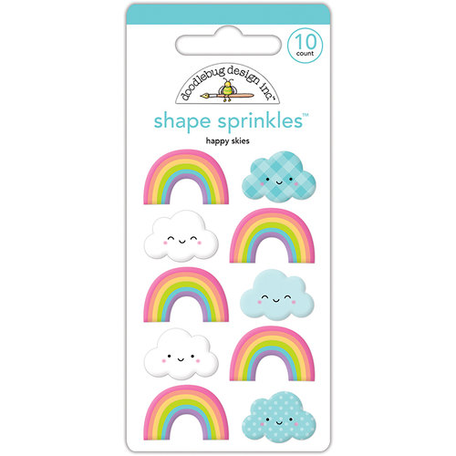 Doodlebug Design - Fairy Tales Collection - Sprinkles - Self Adhesive Enamel Shapes - Happy Skies