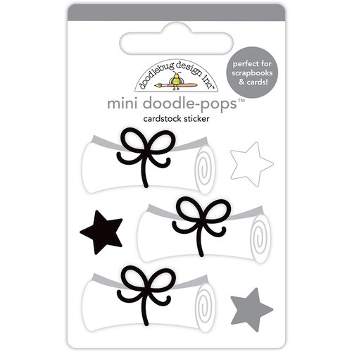 Doodlebug Design - Hats Off Collection - Doodle-Pops - 3 Dimensional Cardstock Stickers - Diploma Day Mini