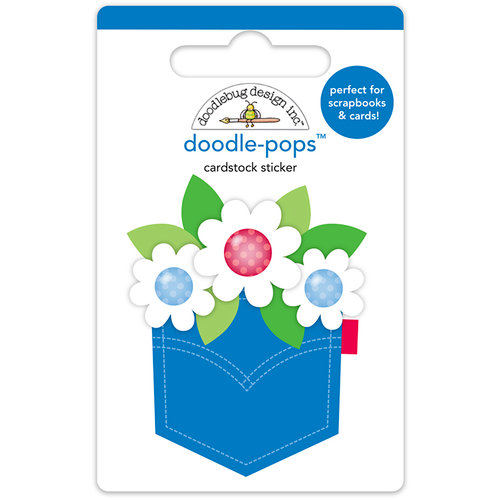 Doodlebug Design - Yankee Doodle Collection - Doodle-Pops - 3 Dimensional Cardstock Stickers - Pocket Full of Posies