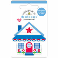 Doodlebug Design - Yankee Doodle Collection - Doodle-Pops - 3 Dimensional Cardstock Stickers - Cute Cottage
