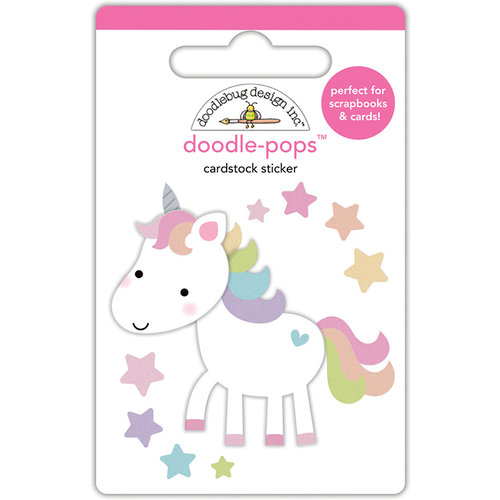 Doodlebug Design - Fairy Tales Collection - Doodle-Pops - 3 Dimensional Cardstock Stickers - Unicorn