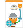 Doodlebug Design - Dragon Tails Collection - Doodle-Pops - 3 Dimensional Cardstock Stickers - Wee Warrior